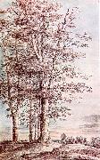 UDEN, Lucas van Landscape with Tall Trees dg oil on canvas